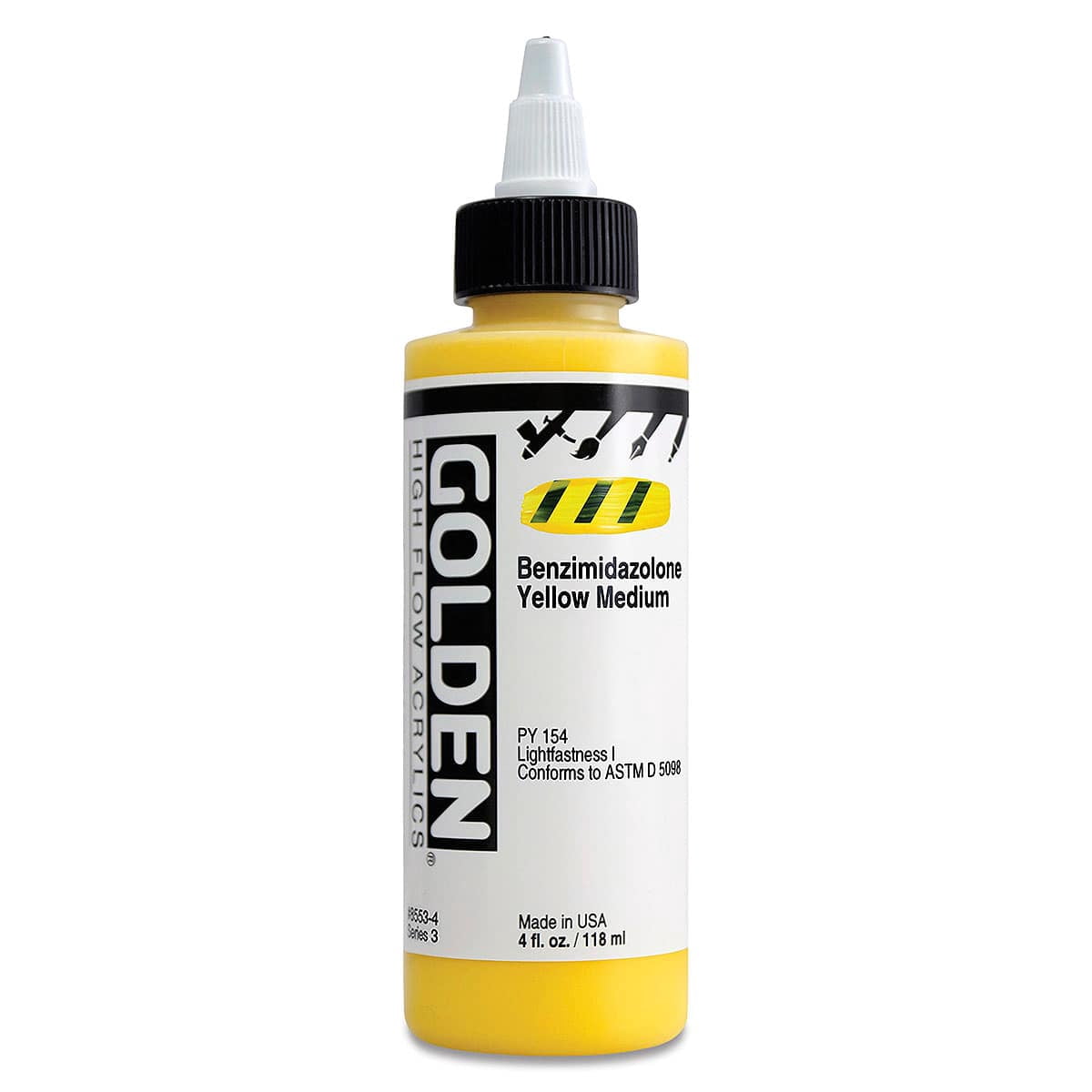 Golden� High Flow Acrylics, 4 oz., Benzimidazolone Yellow Medium