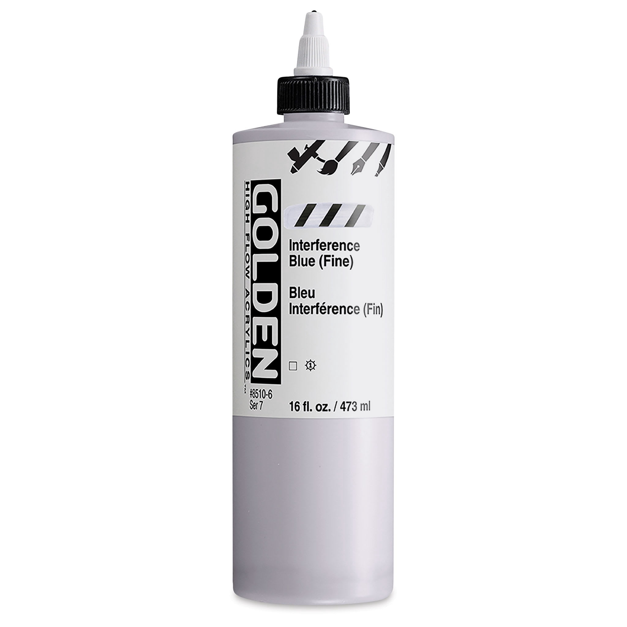 Golden High Flow Acrylics - Interference Blue (Fine), 16 oz bottle