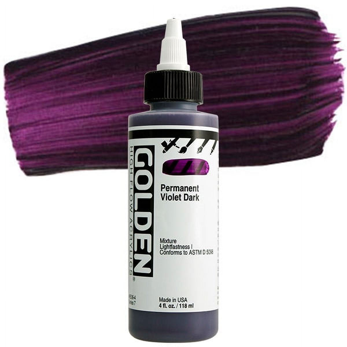 Golden : High Flow : Acrylic Paint : 118ml (4oz): Transparent Dioxazine  Purple : S1