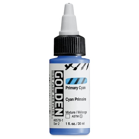 Golden High Flow Acrylics - Primary Cyan, 1 oz bottle