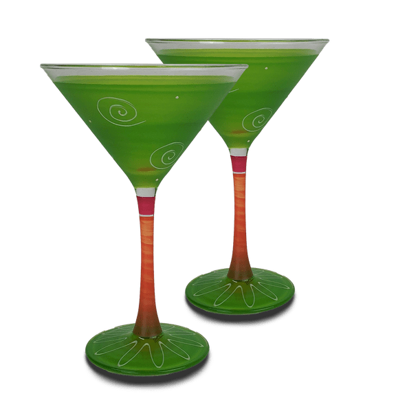 Golden Hill Studio Frosted Curl Martini Glass (Set of 2)