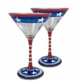 thumbnail image 1 of Golden Hill Studio Hand Painted Martini Glasses Set of 2 - Patriotic Collection - Hand Painted Glassware by USA Artists - Unique and Decorative Martini Glasses, July 4th Kitchen Table D√©cor, 1 of 4