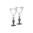 thumbnail image 1 of Golden Hill Studio Set of 2 Mouth Blown with Embossed Dots Clear Wine Drinking Glasses 8.5", 1 of 2
