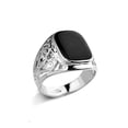 thumbnail image 1 of Unisex Alloy Ring Golden Hollow Carved Fashion Geometric Band for Men and Women Stylish Finger Ring Party Jewelry Gift for Him or Her Daily Wear, 1 of 5