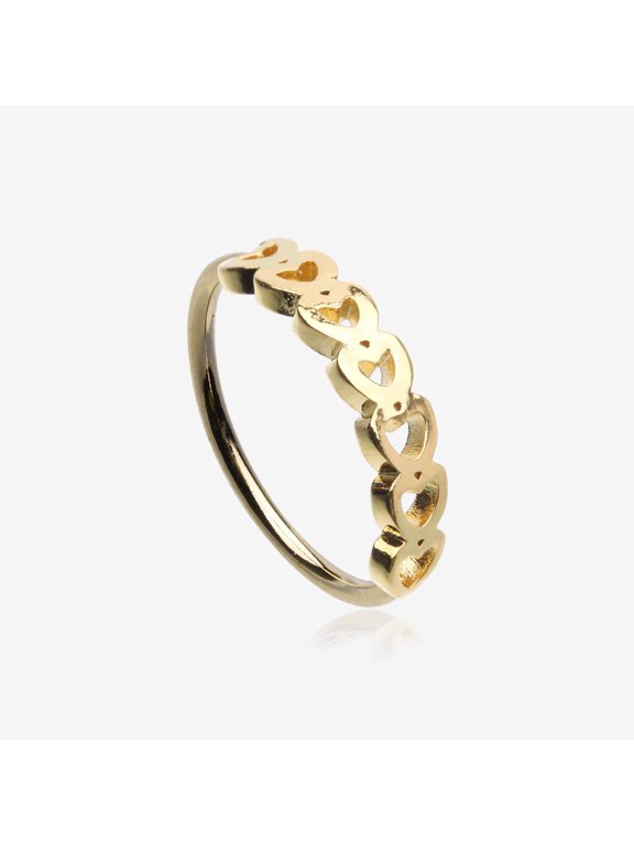 Golden Hollow Heart Infinite Steel Bendable Hoop Ring