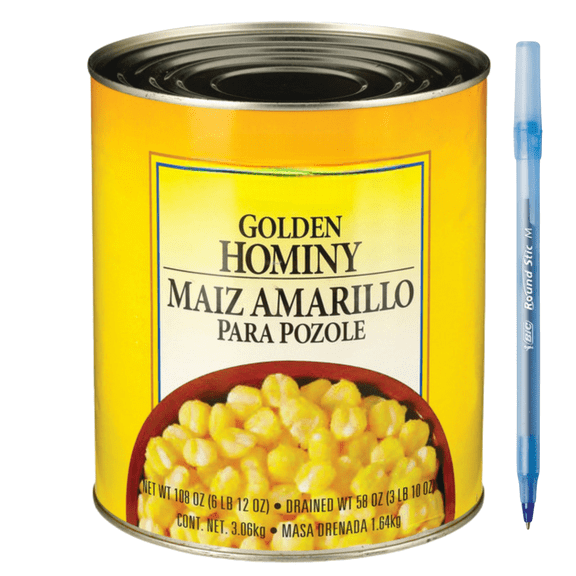Golden Hominy 108 oz  can