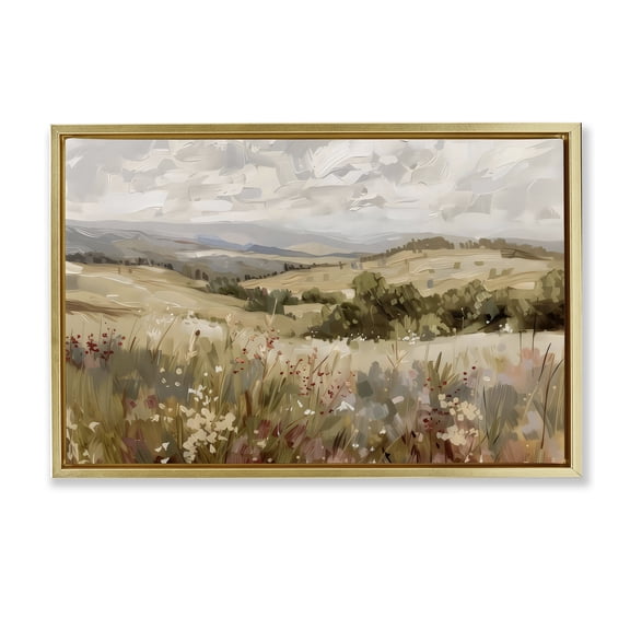 Stupell Industries Golden Hour Hill Landscape Gold Framed Floater Canvas Wall Art, design by Creative Studio