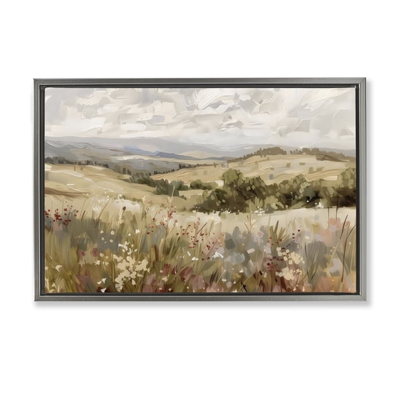 Stupell Industries Golden Hour Hill Landscape Gray Framed Floater Canvas Wall Art, design by Creative Studio