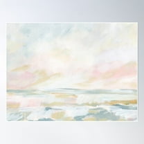 Golden Hour - Pastel Seascape Poster Wall Art, Modern Wall Decor For Living Room Bedroom, 16x24 UNFRAMED