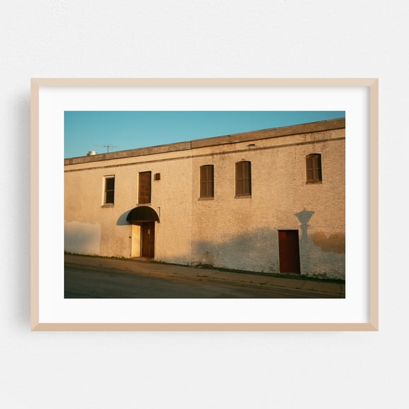 Golden Hour - Saint Paul Minnesota Photography Architecture Vintage Rural Minimalist Rustic Street Photography Sunset Oak Framed Wall Art Print 5 x 7 inches