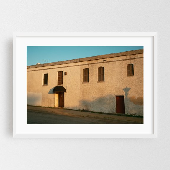 Golden Hour - Saint Paul Minnesota Photography Architecture Vintage Rural Minimalist Rustic Street Photography Sunset White Framed Wall Art Print 5 x 7 inches