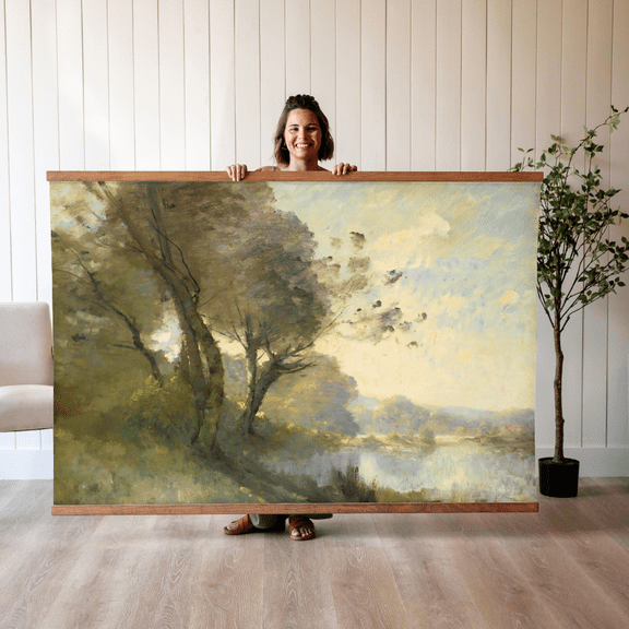 Golden Hour Trees Landscape Tapestry, Large Cotton Wall Hanging , 673, Print Poster, Poster Only