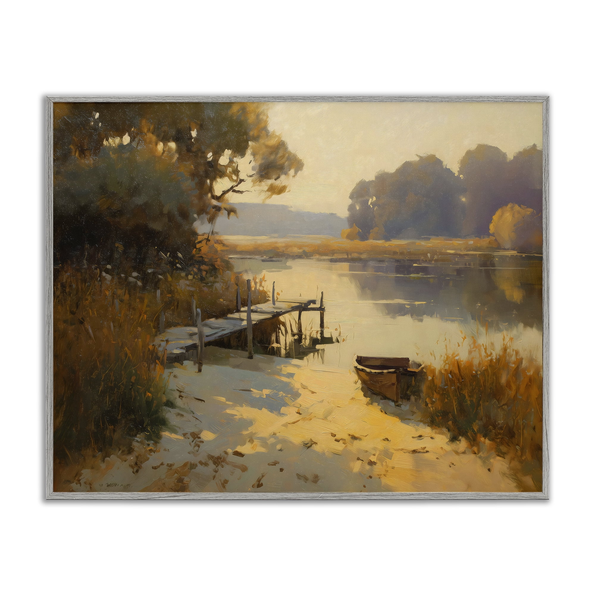 Golden Hour in Autumn Gray Framed Giclee Art, design by Arlington Prints