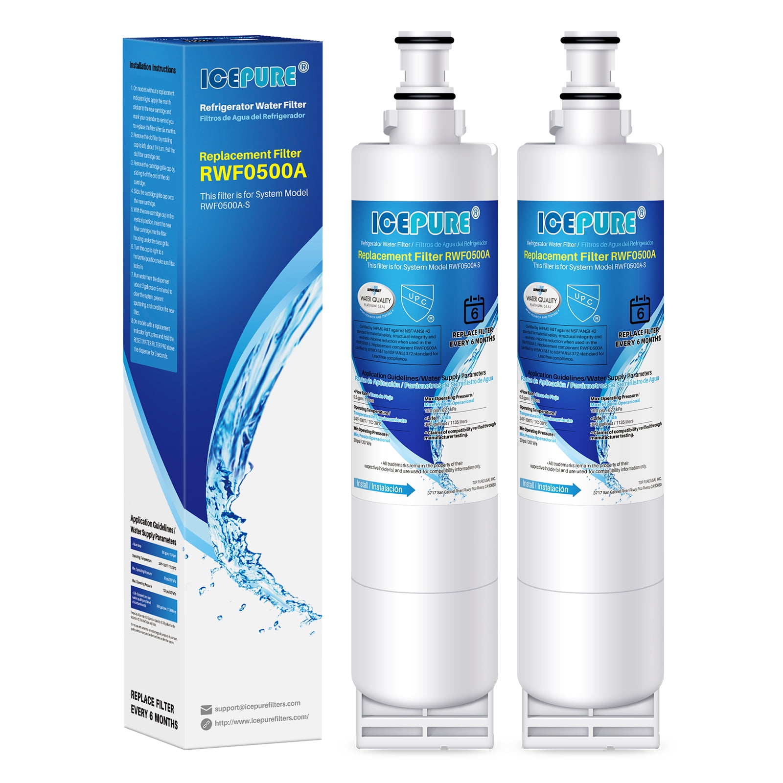 ICEPURE RWF0500A Refrigerator Water Filter Replacement for