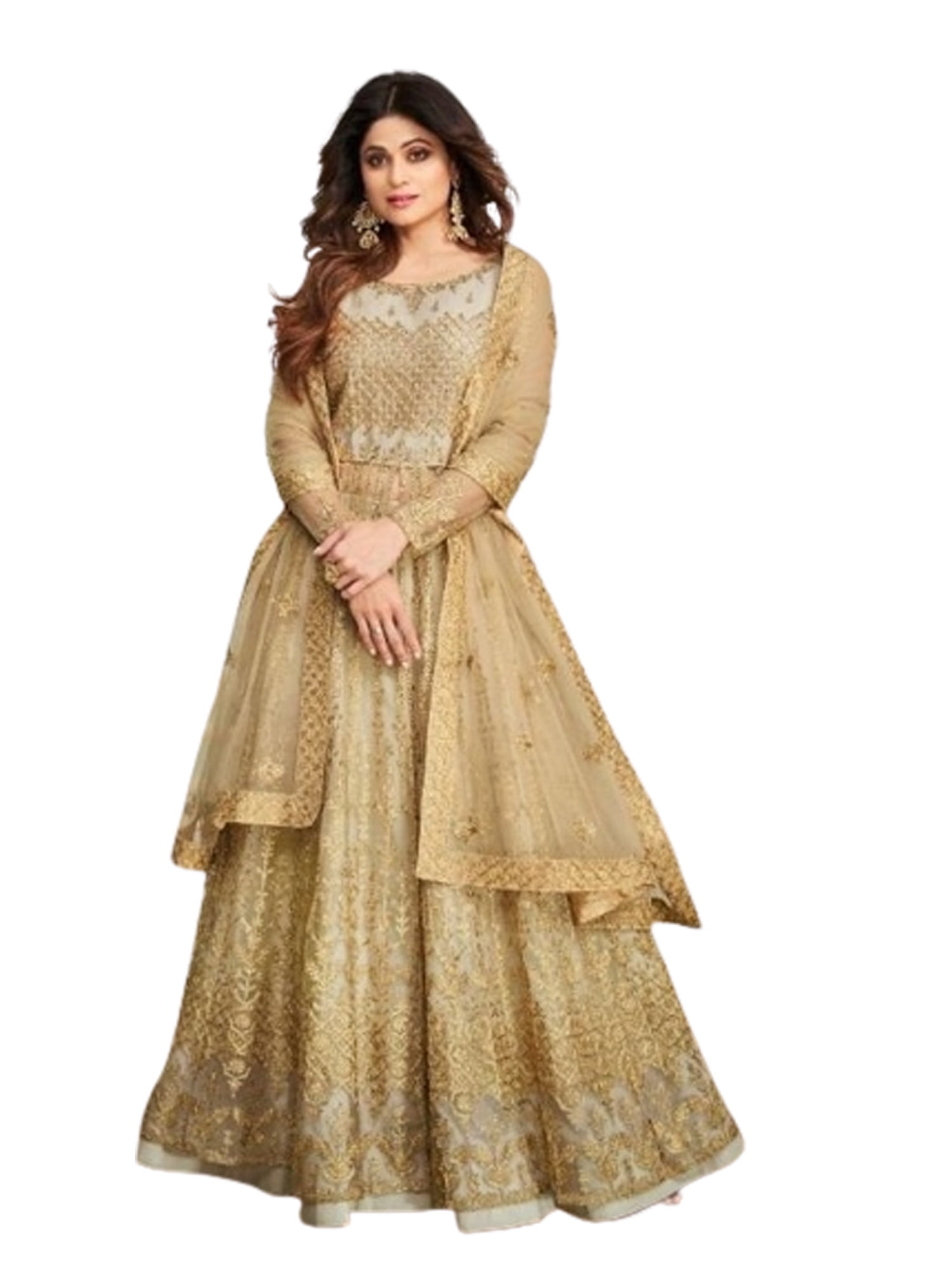 Yellow Georgette Indian Wedding Ready Made Anarkali Suit SRSA316603 –  ShreeFashionWear