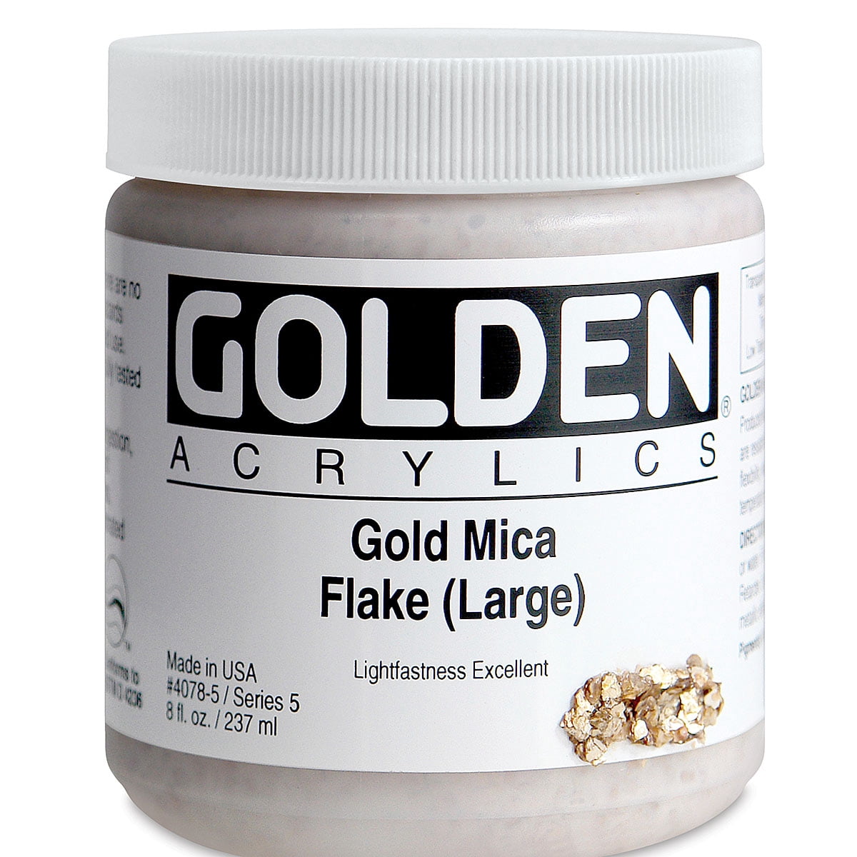 Golden Iridescent Acrylic, 8 oz., Iridescent Gold Mica Flakes Large