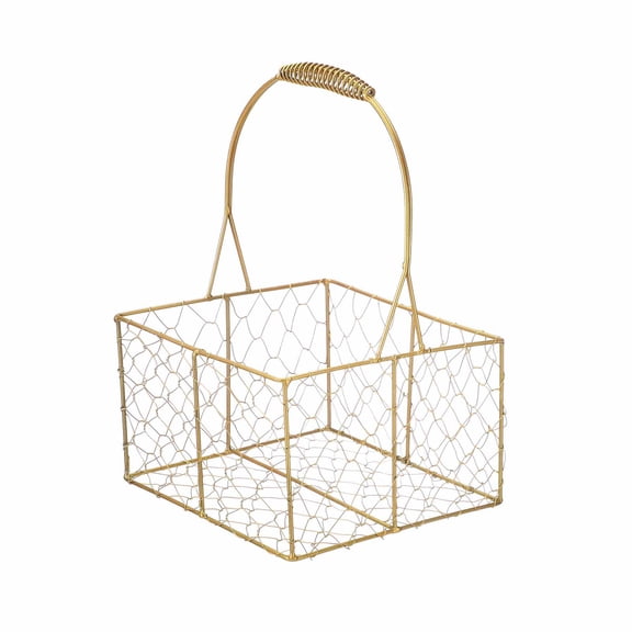 Golden Iron Crafts Hand Gift Flower Basket Handheld Flower Basket Flower Bundle Packaging Basket