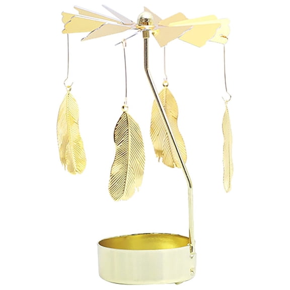 Golden Iron Revolving Candle Holder: for Romantic Atmosphere