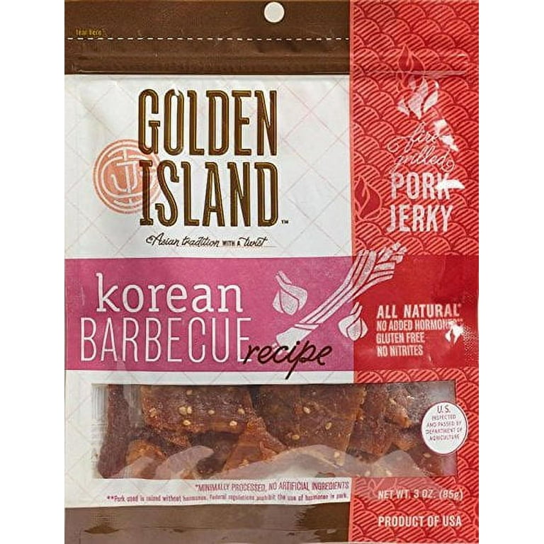 Golden Island Fire Grilled Pork Jerky Korean Barbecue Receipe - 16 Oz,  1count