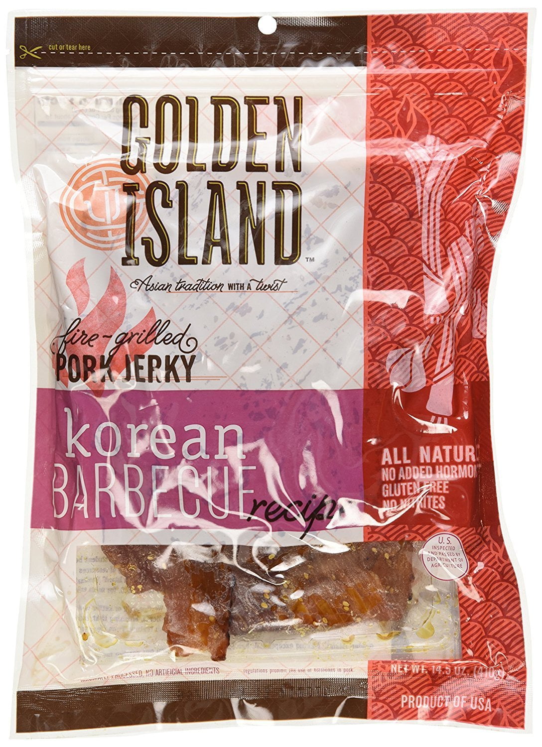 Golden Island Korean Barbecue Pork Jerky, 14.5 oz