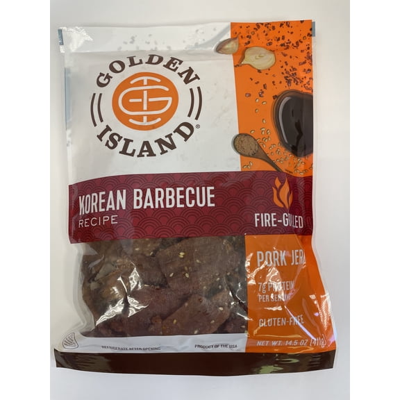 Golden Island Natural Style Pork Jerky, Korean Barbecue Recipe, 14.5oz