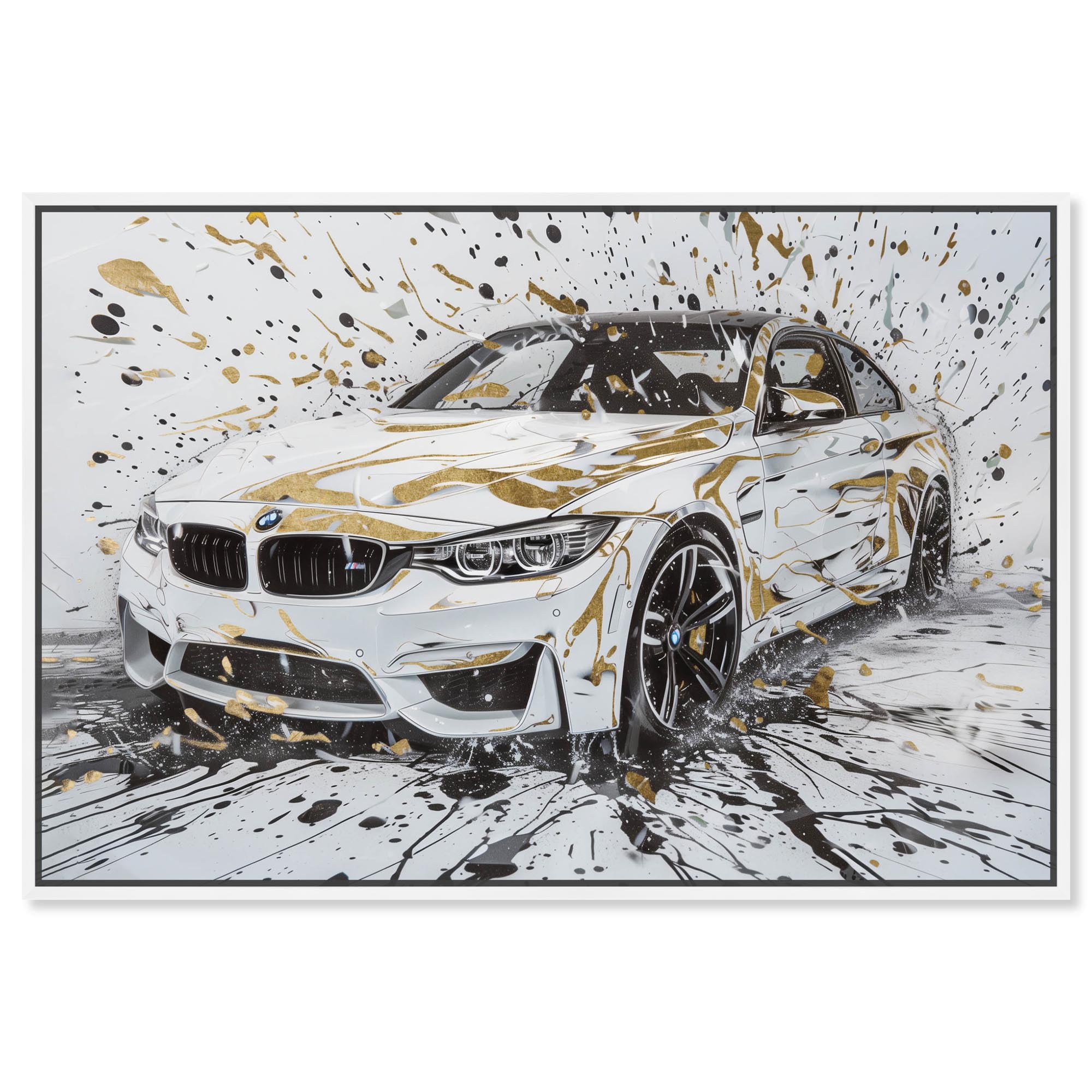 Golden Ivory Luxury Car Canvas Luxe Car Art by Art Remedy, Gold