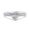 thumbnail image 1 of Golden Jewel 14K White Gold Plated Heart Cut Moissanite Engagement Ring - 2.2 Ct Stone Rings - Exquisite Wedding Bands - Anniversary Gift for Her - Moissanite Jewellery for Women 's, 1 of 3