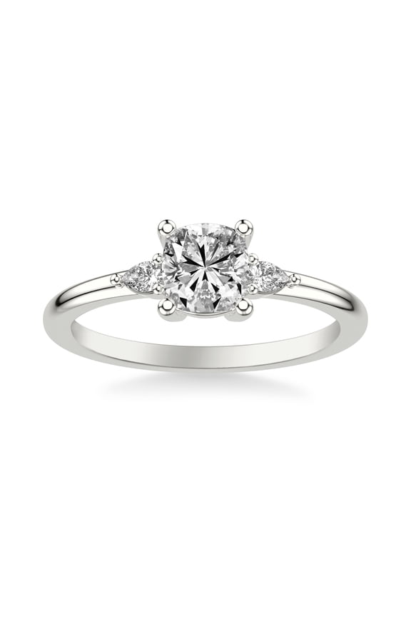 2.1 Ct Cushion Cut Moissanite Engagement Ring - 14K White Gold Plated - Moissanite - Women's Modern Rings - Ideal for Proposals Wedding and Celebrations - Timeless Gift for Her