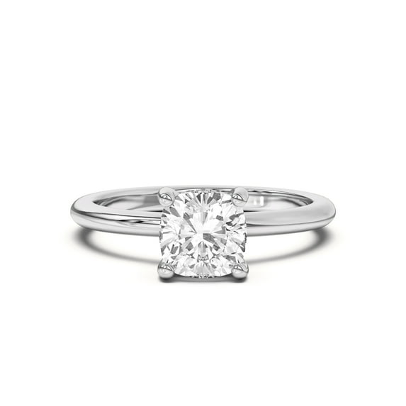 Golden Jewel 2.2 Ct Cushion Cut Moissanite Halo Ring - 14K White Gold Plated Moissanite Ring - Elegant Prong Setting - Perfect Bridal Jewellery - Ideal Gift for Women - Great for Engagement