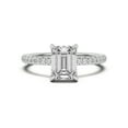 thumbnail image 1 of Golden Jewel 2.3 Ct Emerald Cut Moissanite Engagement Hidden Halo Ring - 14K White Gold Plated Prong Setting Rings - Gorgeous Moissanite Ring - Great for Proposals and Weddings, 1 of 3