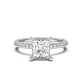 thumbnail image 1 of Golden Jewel 2.3 Ct Princess Cut Moissanite Engagement Ring - Moissanite - 14K White Gold Plated Rings Rings - Elegant Pave Setting - Perfect for Weddings - Thoughtful Gift for Her, 1 of 3