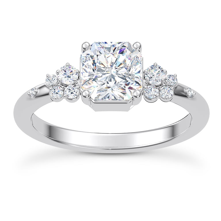 Golden Jewel 2.4 Ct Asscher Cut Moissanite Engagement Rings - 14K