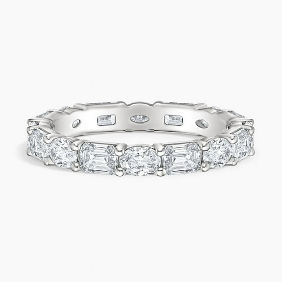 Golden Jewel Excellent 1.3 Ct Oval Cut Diamond Ring - 14K White Gold Plated Wedding Anniversary Ring - Simple Diamond Ring for Women - Eternity Diamond Ring for Women - Birthday Gift for Her