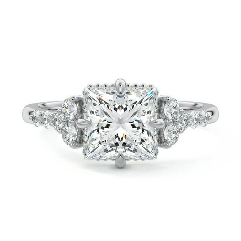 Golden Jewel Princess Cut Ct Lab Created Diamond Engagement