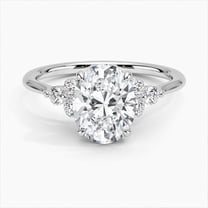 Golden Jewelry Oval Cut Excellent 2.2 Ct Moissanite Ring For Women's - White Gold Plated 14K Moissanite Ring Hidden Halo Moissanite Rings for Women's - Solitaire with Accent Moissanite Ring