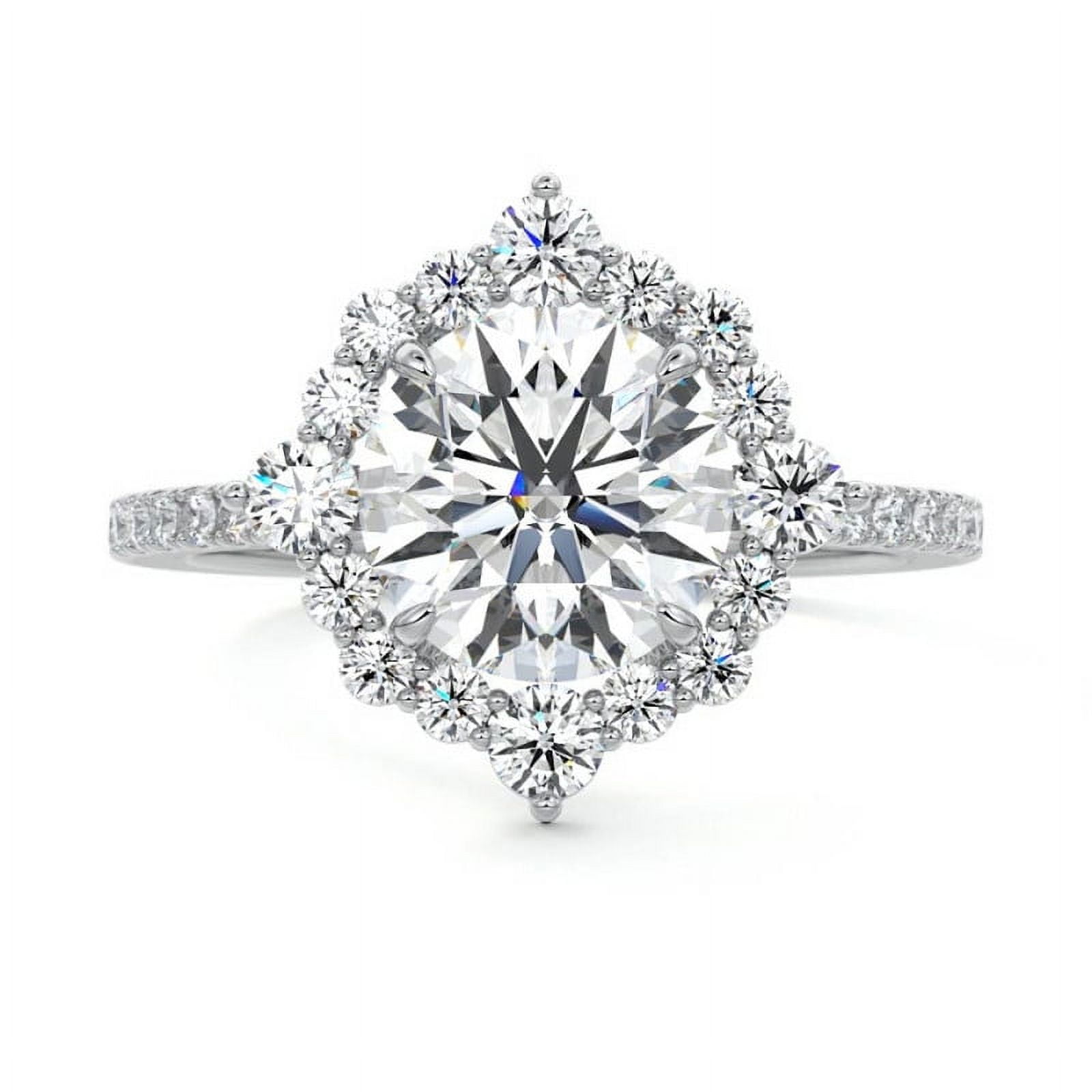 Golden Jewelry Round Cut 1.8 Ct Moissanite Wedding Ring - 14K White ...
