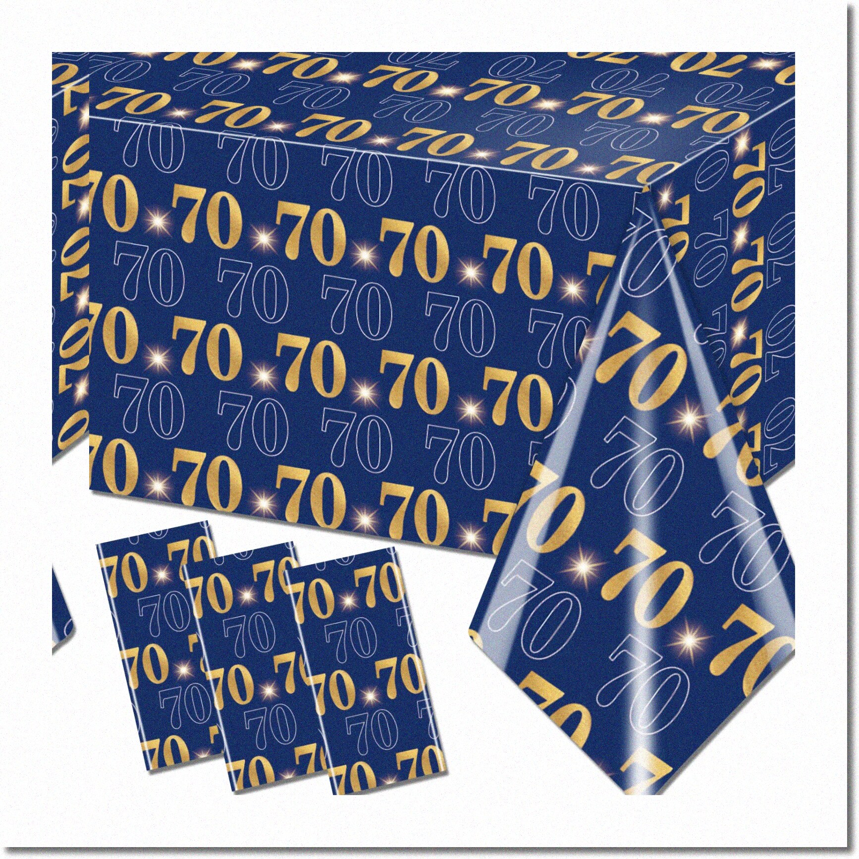 Golden Jubilee Table Ensemble 3pc Waterproof Birthday Table Covers in