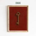 Golden Key Wall Art Print, Minimalist Vintage Symbol Illustration And ...