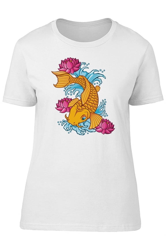 Golden Koi Fish T-Shirt Women -Image by Shutterstock, Female Medium