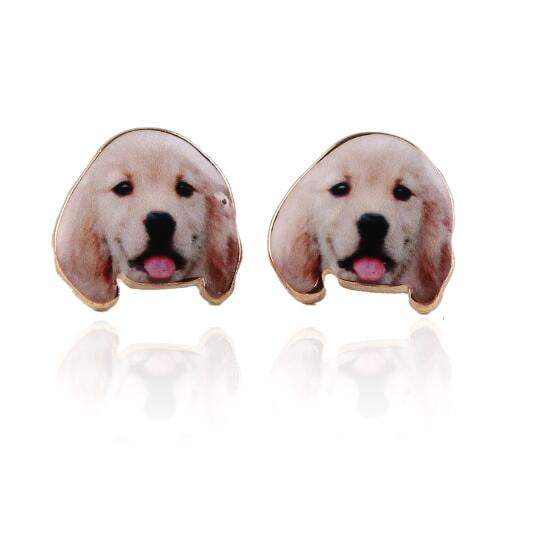 Golden retriever stud earrings sale