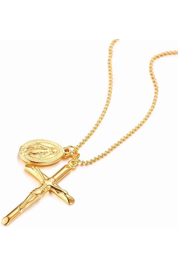 Golden Lady's Cross Professional Grade Coin Pendant[m411]