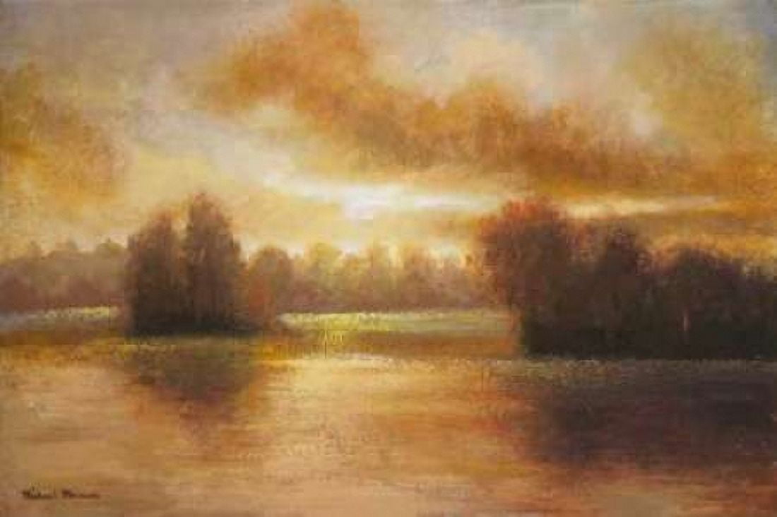 Golden Lake Glow I Canvas Art - Michael Marcon (12 x 18)