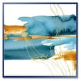 thumbnail image 1 of Golden Laminaria Branch With Blue Underwater Plant 36 in x 36 in Framed Painting Canvas Art Print, by Designart, 1 of 4