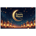 thumbnail image 1 of Golden Lanterns Ramadan Mubarak Theme Decorative Banner Event Backdrop Eid Crafts Photography Props Festive Party Supplies Ramadan Decor, 1 of 7