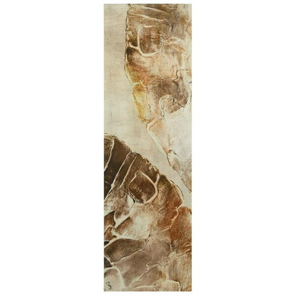 "Golden Layers I" Abstract artwork Rendered on Gold Shagreen Wrapped Canvas Wall Art, sized 72"x22"