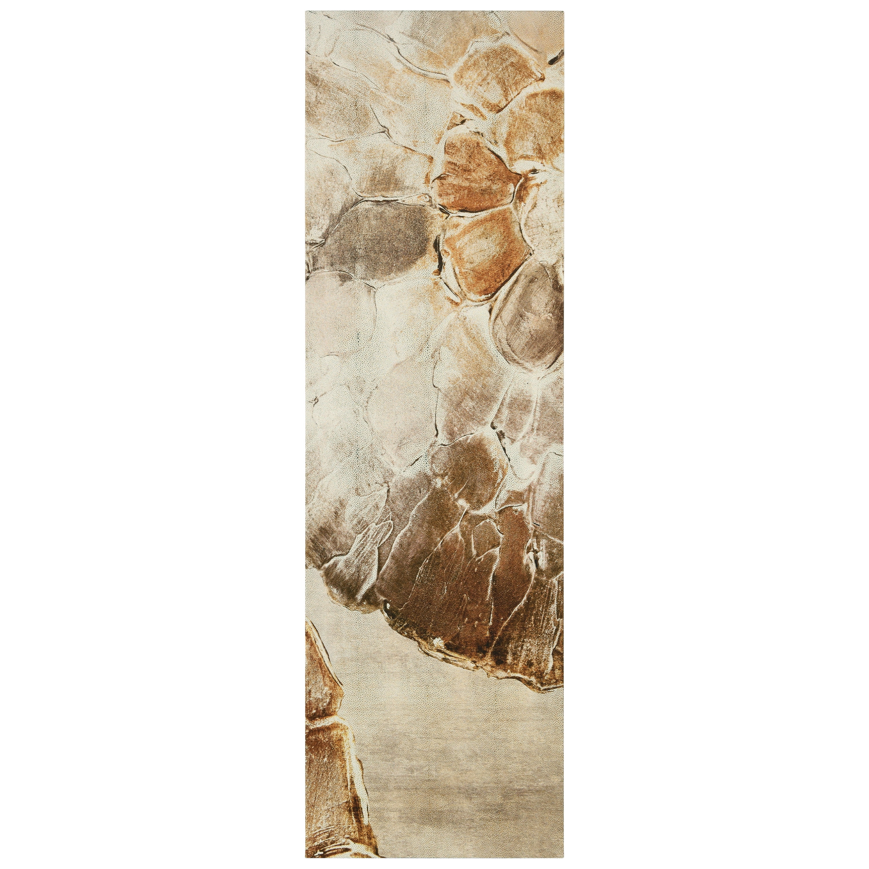 "Golden Layers II" Abstract artwork Rendered on Gold Shagreen Wrapped Canvas Wall Art, sized 72"x22"