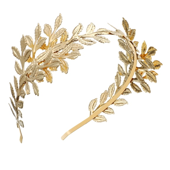 Toyvian Wedding Hair Piece Bridal Headband Golden Metal Baroque Style for Women 1Set