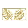 thumbnail image 1 of Golden Leaf Wrought Iron Wall Hanging Decor for Living Room Dining Room Elegant Metal Ornament Rustic Home Accent Vintage Style Decoration Modern Interior Design, 1 of 4