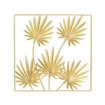 Golden Leaf Wrought Iron Wall Hanging Decor for Living Room Dining Room Elegant Metal Ornament Rustic Home Accent Vintage Style Decoration Modern Interior Design