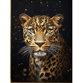thumbnail image 1 of Golden Leopard Canvas Wall Art Print， Perfect for Living Room， Bedroom， Office， Dining Room， and Hallway Decoration., 1 of 8
